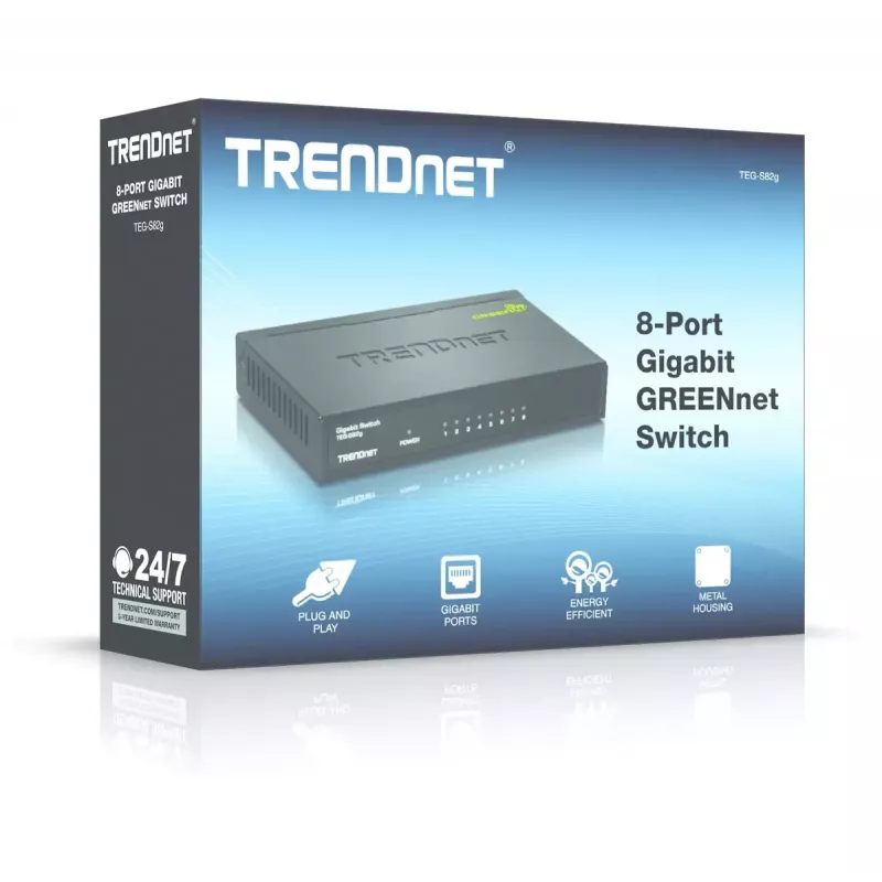 Hallitsematon kytkin Trendnet GREENnet TEG-S82G