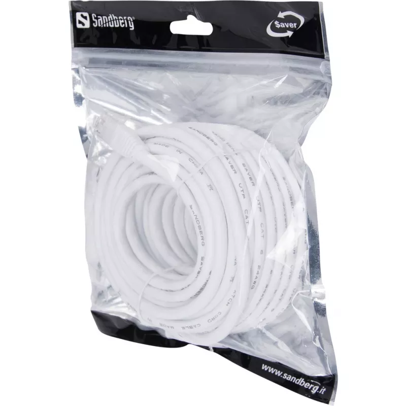 Verkkokaapeli Sandberg UTP Cat6 10 m RJ-45 valkoinen