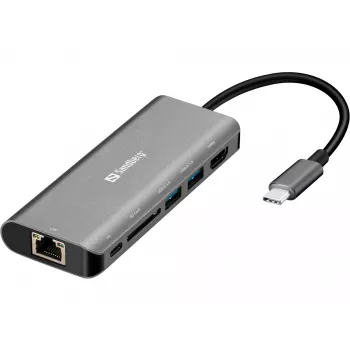 Sandberg USB-C-telakointiasema HDMI+LAN+SD+USB100W