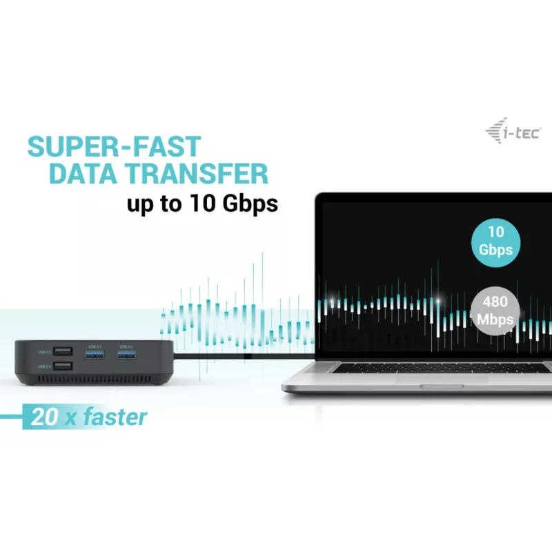 i-tec USB-C HDMI Dual DP -telakointiasema Power Delivery 100 W