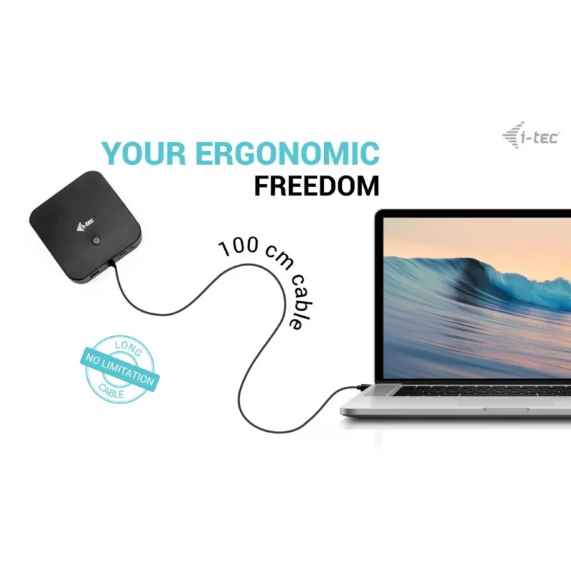 i-tec USB-C HDMI Dual DP -telakointiasema Power Delivery 100 W