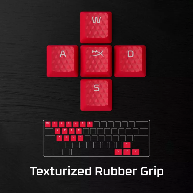HyperX Rubber Keycaps -pelilisävarustesarja - punainen (US-asettelu)