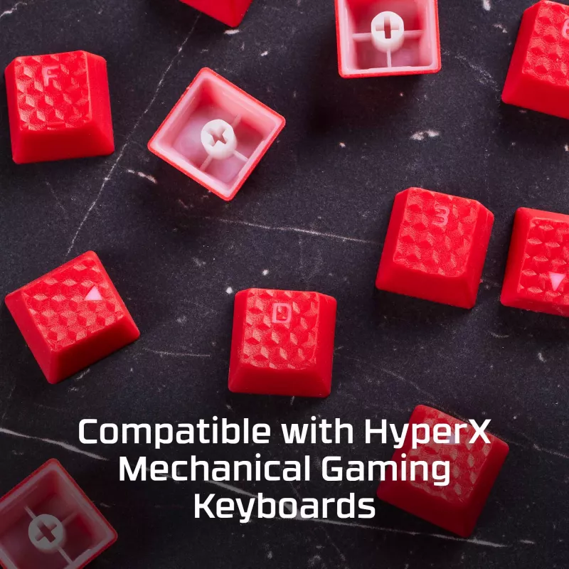 HyperX Rubber Keycaps -pelilisävarustesarja - punainen (US-asettelu)
