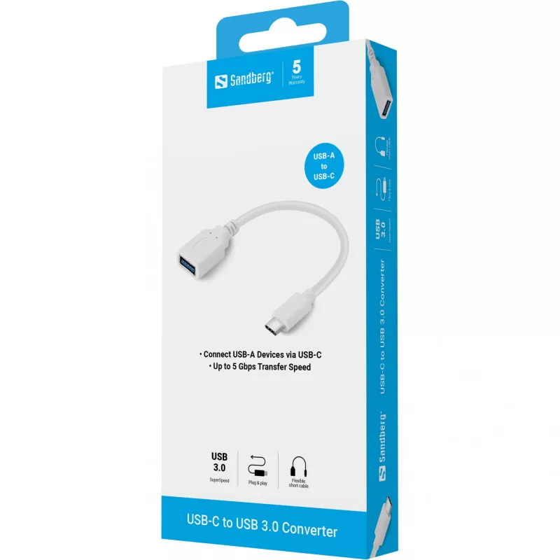USB-C - USB 3.0 -muunnin Sandberg 136-05