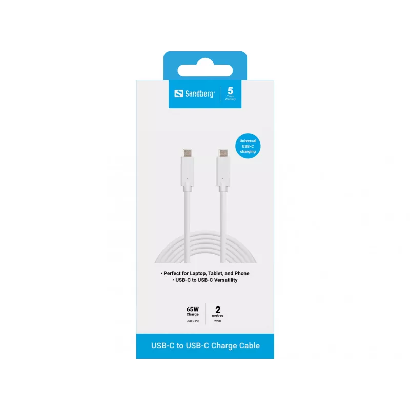 USB-C-laturikaapeli Sandberg 136-17 2M 65W