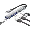 Sandberg USB-C - 3xUSB-A+2xUSB-C SAVER USB 3.2 Gen 1 harmaa alumiini