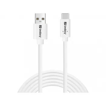 Kaapeli Sandberg USB-C > USB-A 2.0 2M SAVER valkoinen