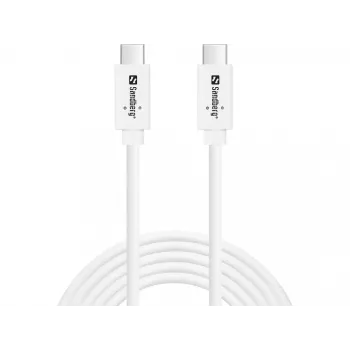 Sandberg USB-C>C USB 3.1 G2 100W 2M -kaapeli valkoinen
