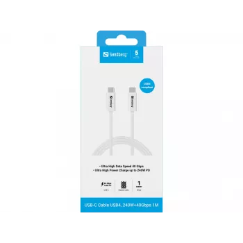 Kaapeli Sandberg USB-C>C USB4 240W 40Gbps 1M