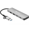 Sandberg USB-C/A - 2xUSB-A+2xUSB-C -keskitin