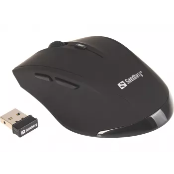 Sandberg Wireless hiiri Pro, oikeakätinen, optinen, RF Wireless, 1600 DPI, musta