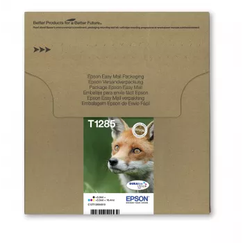 Mustesuihku monipakkaus mustepatruunat Epson Fox T128 EasyMail — 4 väriä (musta 5,9 ml; syaani/magenta/keltainen 3,5 ml)