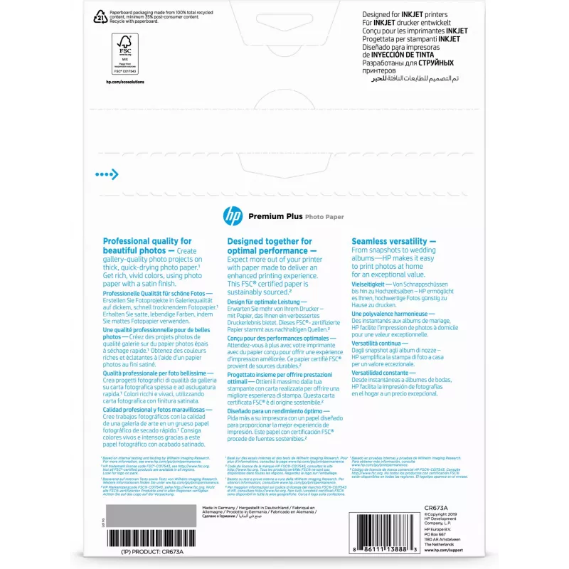 HP Premium Plus -valokuvapaperi satiini 300 g/m² A4 (210 x 297 mm) 20 arkkia