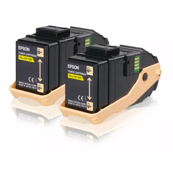 Epson tuplapakkaus värikasetti keltainen 7,5kx2, 7 500 sivua, keltainen, 1 kpl