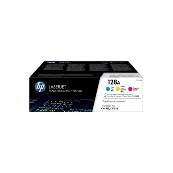 HP 128A 3 kpl:n pakkaus syaani/magenta/keltainen alkuperäinen LaserJet -värikasetti