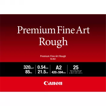 Canon FA-RG1 Premium Fine Art Rough paperi, A2, 25 arkkia, 330 g/m², mustesuihku, A2, 25 arkkia, 540 µm, Canon ImagePROGRAF PRO-1000