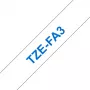 Brother TZE-FA3 merkintänauha sininen valkoisella