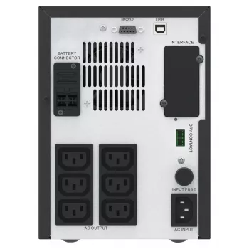 APC Easy UPS 1-vaihe Line Interactive, 1000VA, Tower, 230V, 6 IEC C13 -pistorasiaa, AVR, kuivakontakti, LCD, ilman verkkokorttitukea