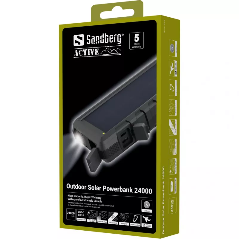 Varavirtalähde Sandberg Outdoor Solar Powerbank 24000