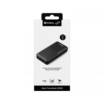 Kannettava varavirtalähde Sandberg Saver Powerbank 20000, 20000 mAh