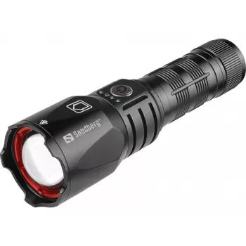 Sandberg Survivor Torch -varavirtalähde 5000, käsivalaisin, musta, alumiini, IPX4, -30 – 40 °C, FCC, RoHS, UKCA, CE