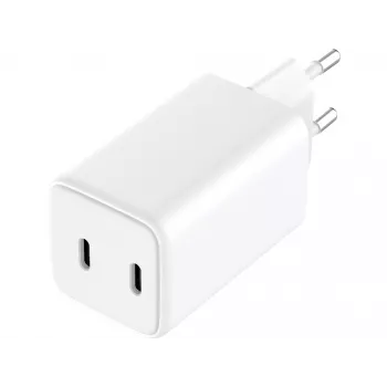 Sandberg AC -laturi Dual USB-C PD65W EU, sisäkäyttö, AC, 20 V, 3,25 A, valkoinen
