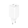 Sandberg AC -laturi Dual USB-C PD65W EU, sisäkäyttö, AC, 20 V, 3,25 A, valkoinen
