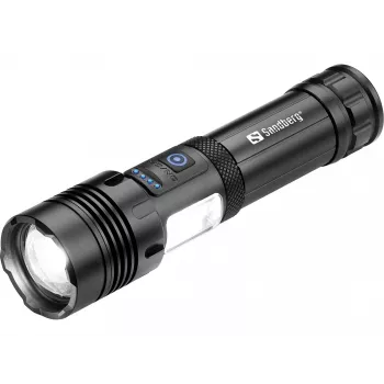 Sandberg Survivor 7in1 Torch -varavirtalähde 5000, käsivalaisin, musta, alumiini, LED, 2 lamppua, 200 lm
