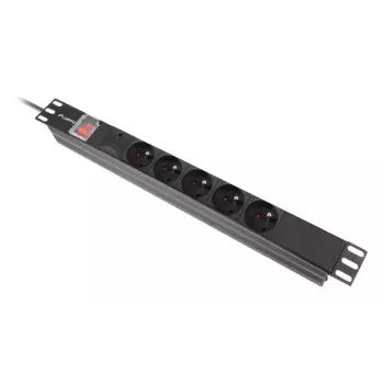 PDU Lanberg PDU-05E-0200-BK 5 AC-pistorasiaa 1U musta