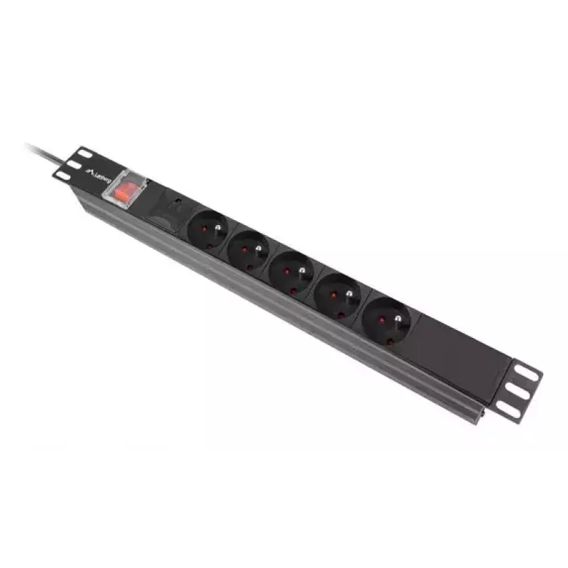 PDU Lanberg PDU-05E-0200-BK 5 AC-pistorasiaa 1U musta