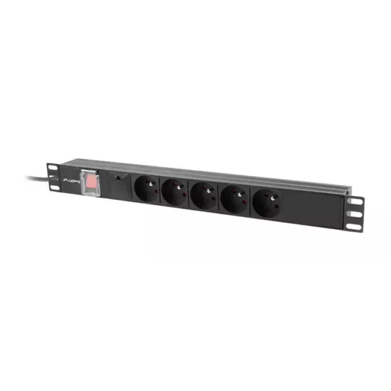 PDU Lanberg PDU-05E-0200-BK 5 AC-pistorasiaa 1U musta