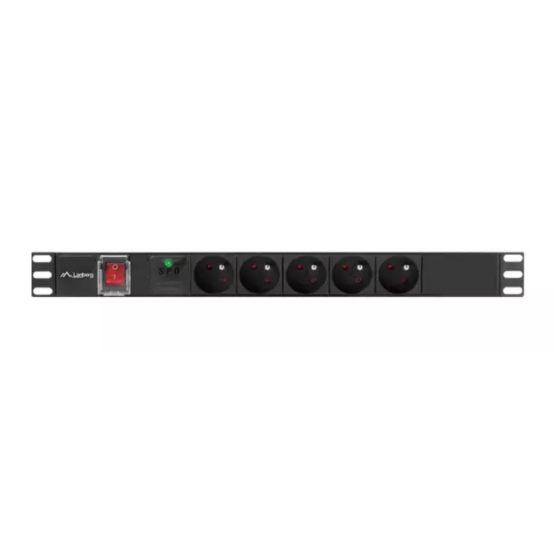 PDU Lanberg PDU-05E-0200-BK 5 AC-pistorasiaa 1U musta