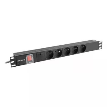 PDU Lanberg PDU-05E-0200-BK 5 AC-pistorasiaa 1U musta