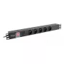 PDU Lanberg PDU-05E-0200-BK 5 AC-pistorasiaa 1U musta