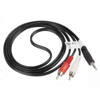 Audiokaapeli LANBERG 3,5 mm – 2×RCA-pistoke 1,5 m musta