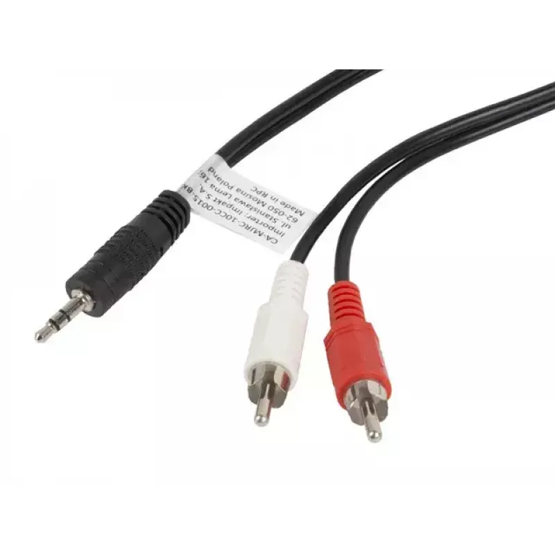 Audiokaapeli LANBERG 3,5 mm – 2×RCA-pistoke 1,5 m musta