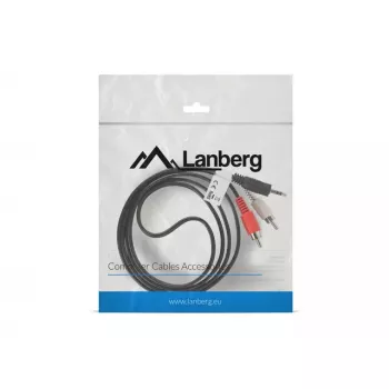 Audiokaapeli LANBERG 3,5 mm – 2×RCA-pistoke 1,5 m musta