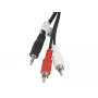 Audiokaapeli LANBERG 3,5 mm – 2×RCA-pistoke, 5 m, musta