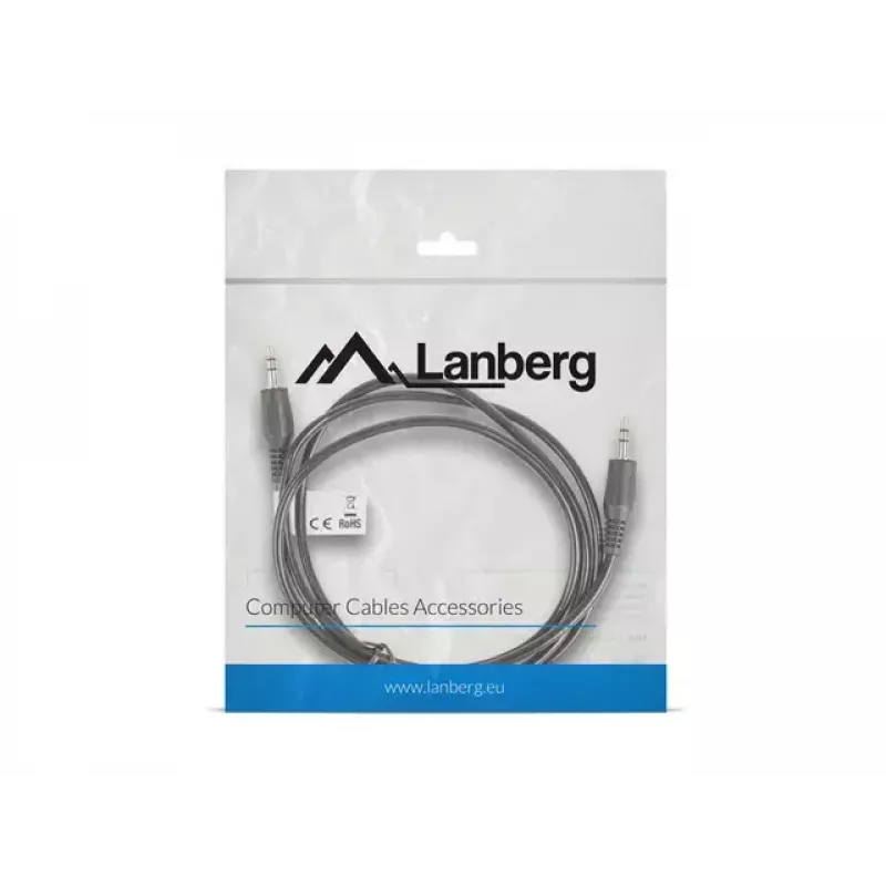 Audiokaapeli LANBERG 3,5 mm pistoke–pistoke 1,2 m musta