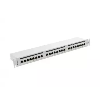 Lanberg patchpanel 24 porttia 1U, Kat. 6, suojattu, harmaa