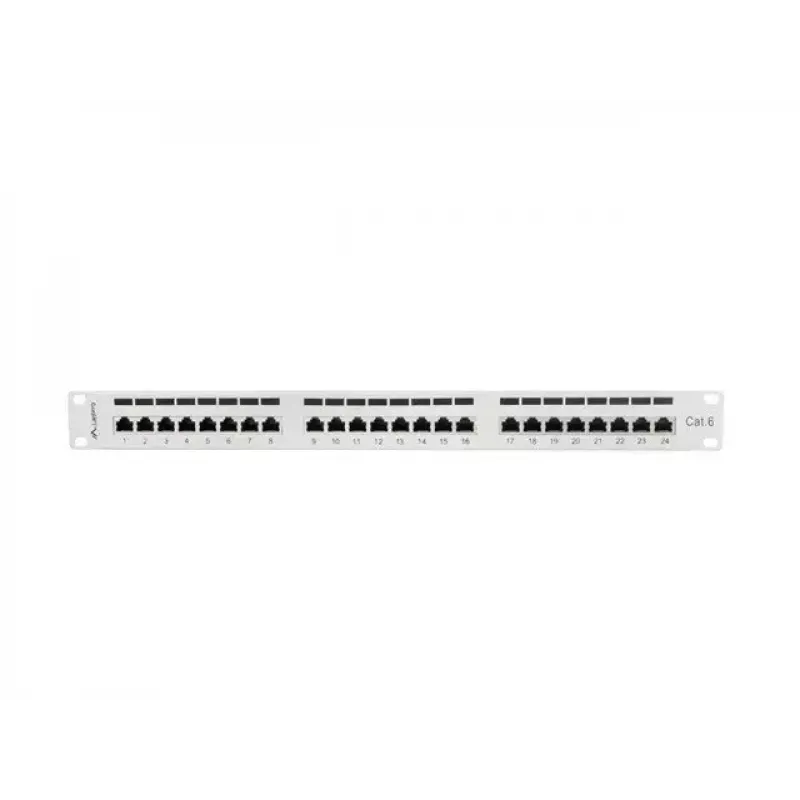Lanberg patchpanel 24 porttia 1U, Kat. 6, suojattu, harmaa