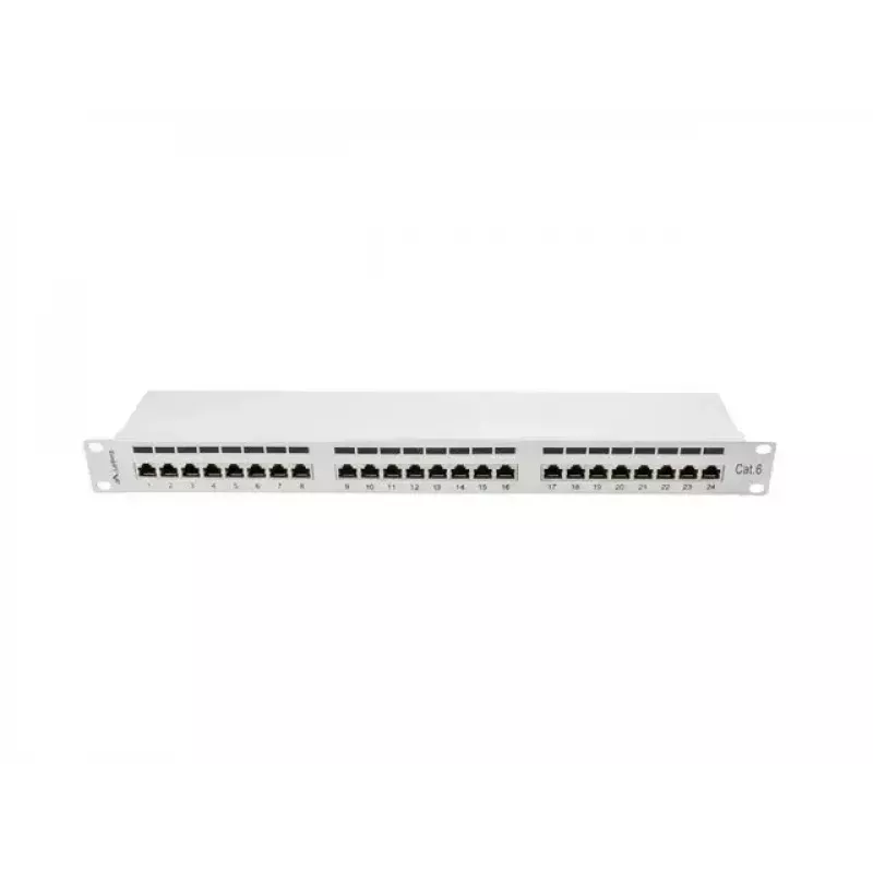 Lanberg patchpanel 24 porttia 1U, Kat. 6, suojattu, harmaa