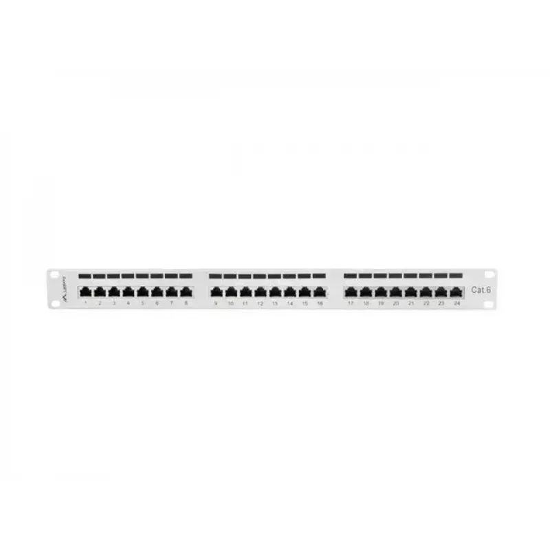 Lanberg patchpanel 24 porttia 1U, Kat. 6, suojattu, harmaa