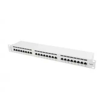 Lanberg patchpanel 24 porttia 1U, Kat. 6, suojattu, harmaa