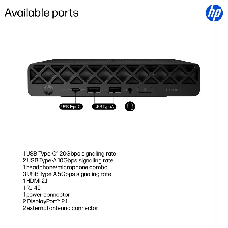 Mini-PC HP ProDesk 4 Mini G1i Intel Core Ultra 5 225T 16GB 512GB SSD Intel Graphics Windows 11 Pro