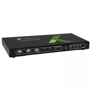 Techly 4x1 USB HDMI 4Kx2K IDATA KVM-HDMI4U KVM-kytkin musta