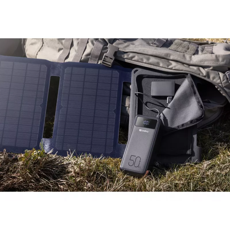 Sandberg aurinkolaturi 40W QC3.0+PD+DC, ulko, aurinko, musta