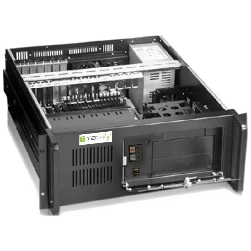 Techly Industrial 4U räkkikiinnitteinen tietokonekotelo I-CASE MP-P4HX-BLK2