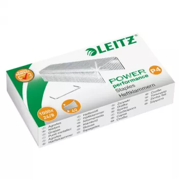 Leitz -niitit Power Performance P4 24/8 laatikko 1000 kpl, 24/8, 1000 niittiä, 24/8, teräs, Leitz, 60 g