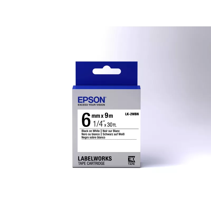 Epson tarrakasetti Standard LK-2WBN musta/valkoinen 6 mm (9 m)